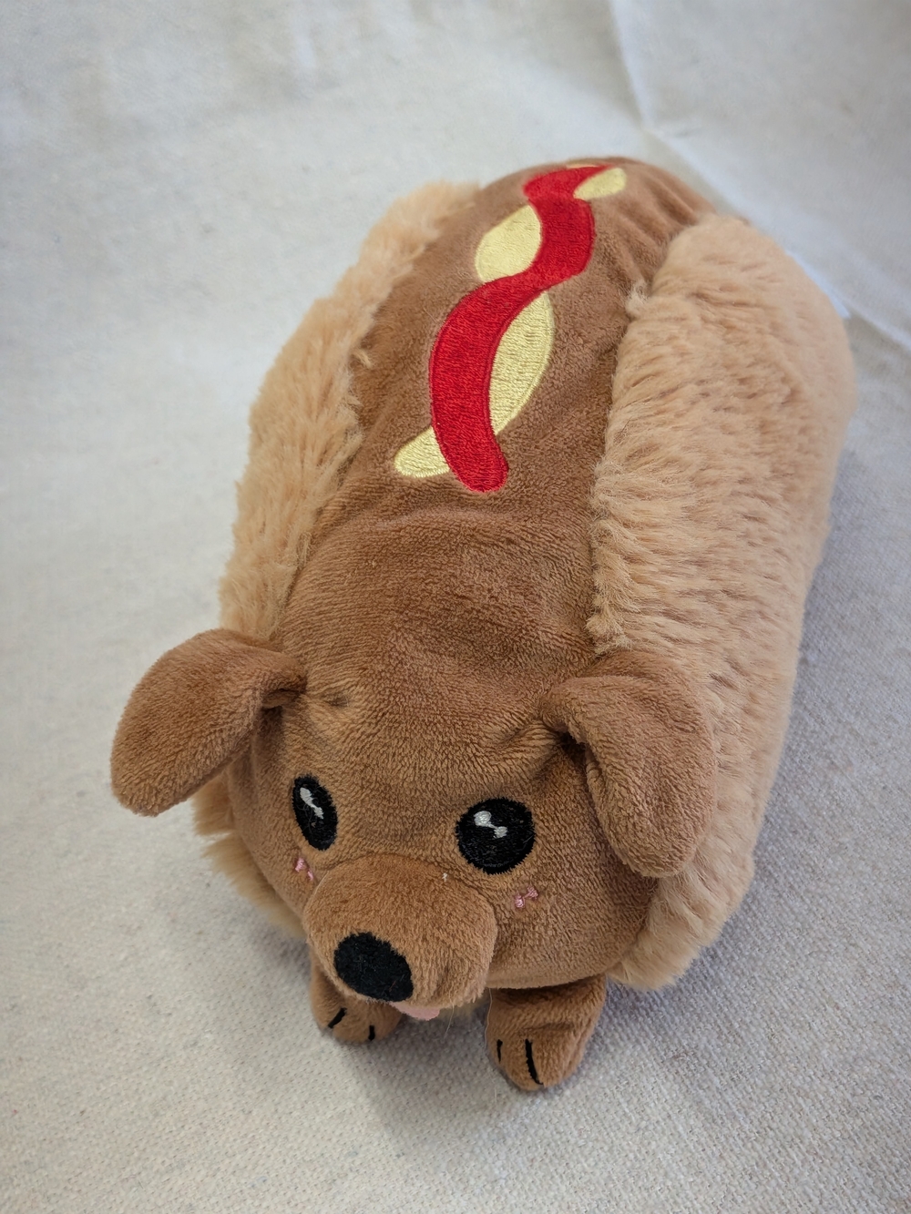 Plush Brown Dachshund Hot Dog Stuffed Animal - Cute Cuddly Toy